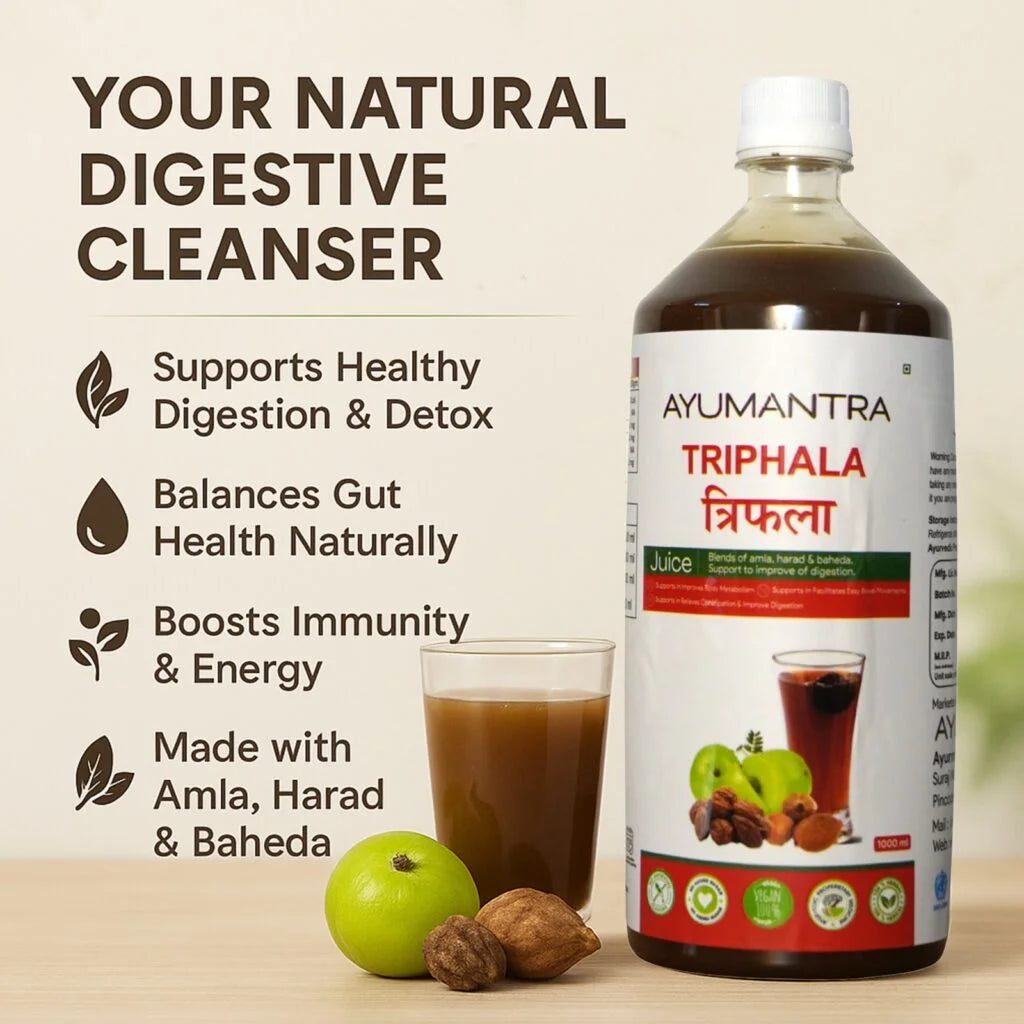 Ayumantra Triphala Juice | 16.23 Fl Oz (480ml) | Herbal Blend of Amla, Haritaki & Bibhitaki | Natural Source of Vitamin C | Supports Digestion, Detox & Gut Health | No Added Sugar