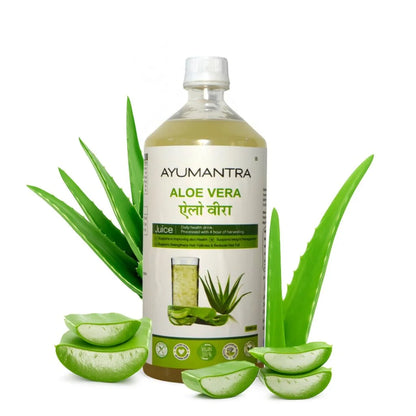 Ayumantra Aloe Vera Juice | Rejuvenates Skin and Hair | Natural Juice for Skin Care | No Added Sugar (1L)