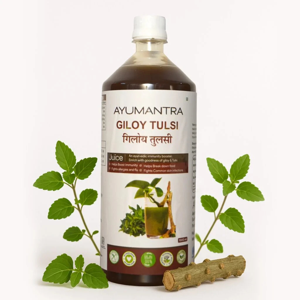 Ayumantra Giloy Tulsi Juice 1000ml | Ayurvedic Herbal Health Tonic | Boosts Immunity, Improves Digestion & Supports Respiratory Wellness Naturally