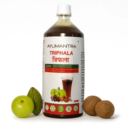 Ayumantra Triphala Juice | 16.23 Fl Oz (480ml) | Herbal Blend of Amla, Haritaki & Bibhitaki | Natural Source of Vitamin C | Supports Digestion, Detox & Gut Health | No Added Sugar
